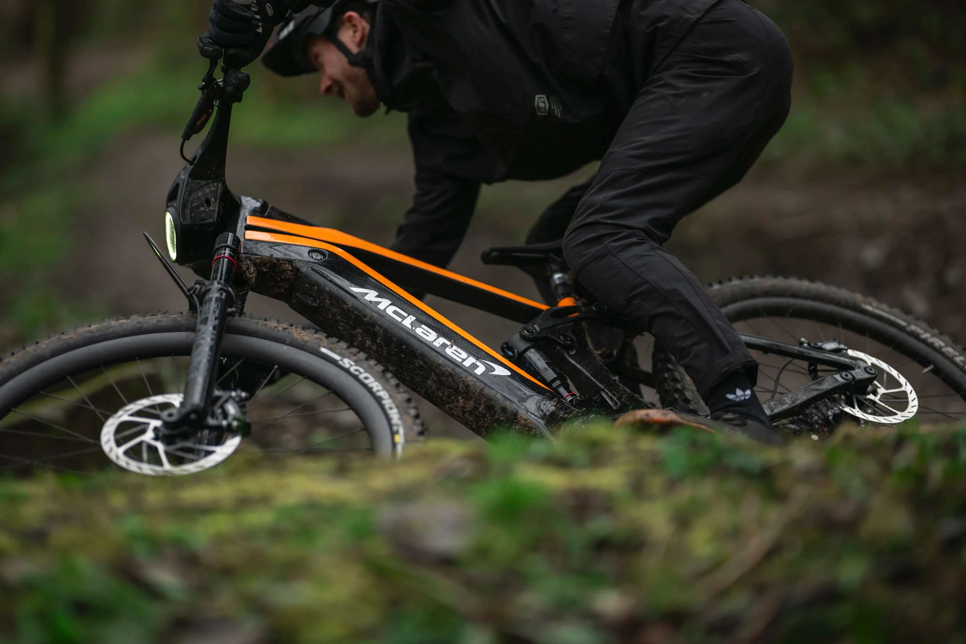 Mclaren Extreme 600 Electric Mountain Bike Cornering