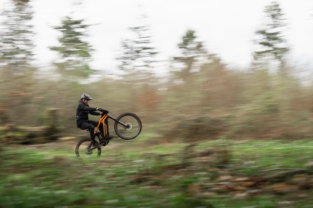 Mclaren Extreme 600 Electric Mountain Bike Wheelie