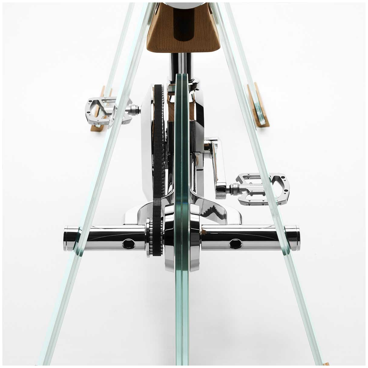 Fuoripista Natural Ash Wood Indoor Stationary Bike Bluetooth Integrated Power Meter